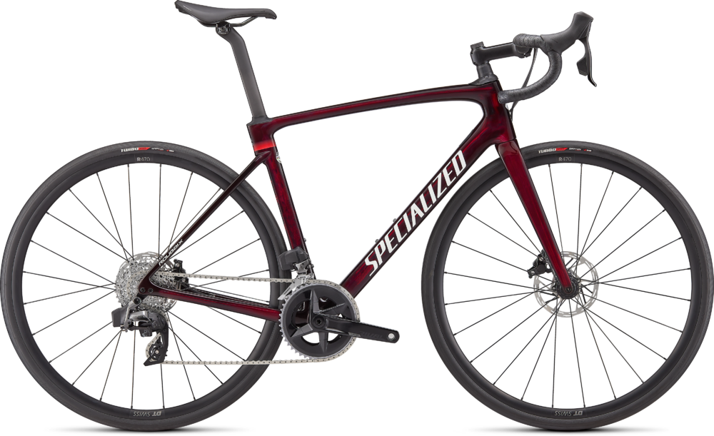 Specialized Roubaix Comp - SRAM Rival eTap AXS Gloss Red Tint Carbon Metallic White Silver 54